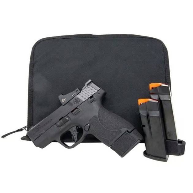 Smith & Wesson M&P9 Shield Plus 9mm Bundle with Crimson Trace Red Dot, Extra Mag & Zippered Case