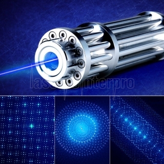 UKing ZQ-15B 5000mW 445nm Blue Beam Zoomable 5-in-1 Laser Pointer Pen Kit Silver,