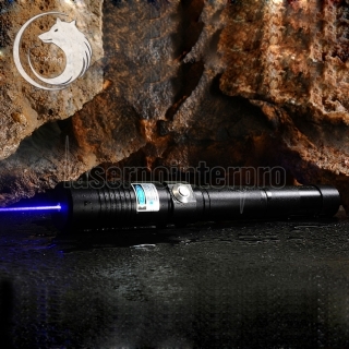 UKing ZQ-j9 10000mW 445nm Blue Beam Laser Pointer Pen Kit - High-Power Single Point Zoomable Laser, Black
